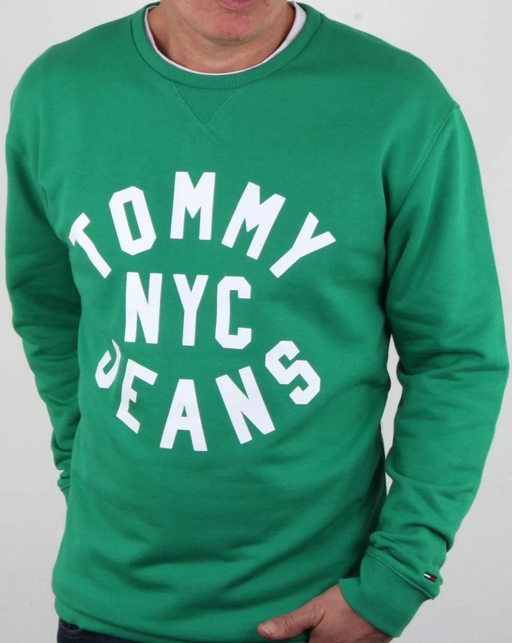 Tommy Hilfiger Nyc Logo Sweatshirt Jellybean Green - Image 3