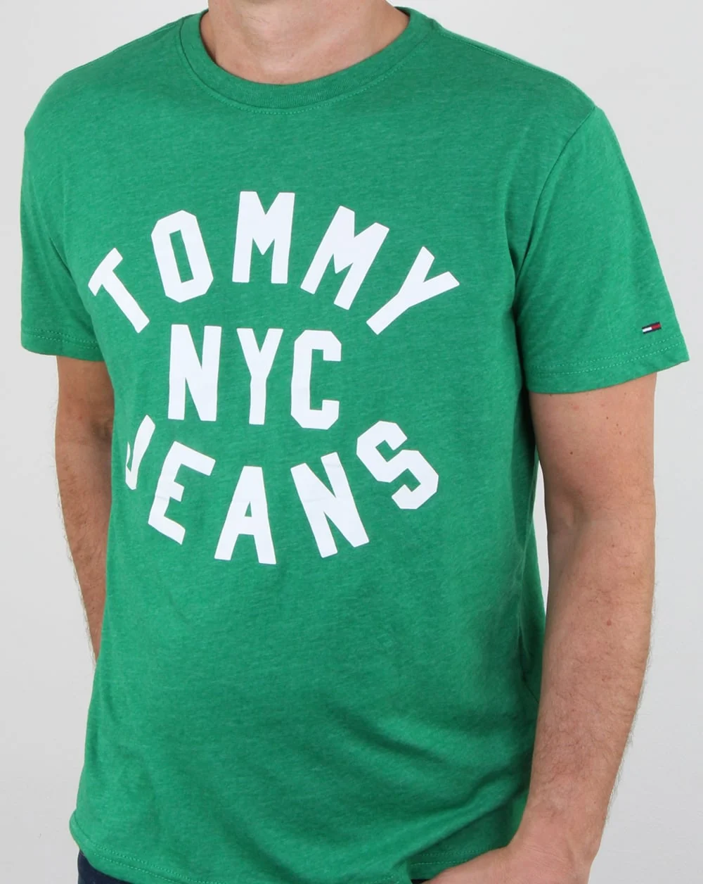 Tommy Hilfiger Nyc Logo T Shirt Jellybean Green - Image 3