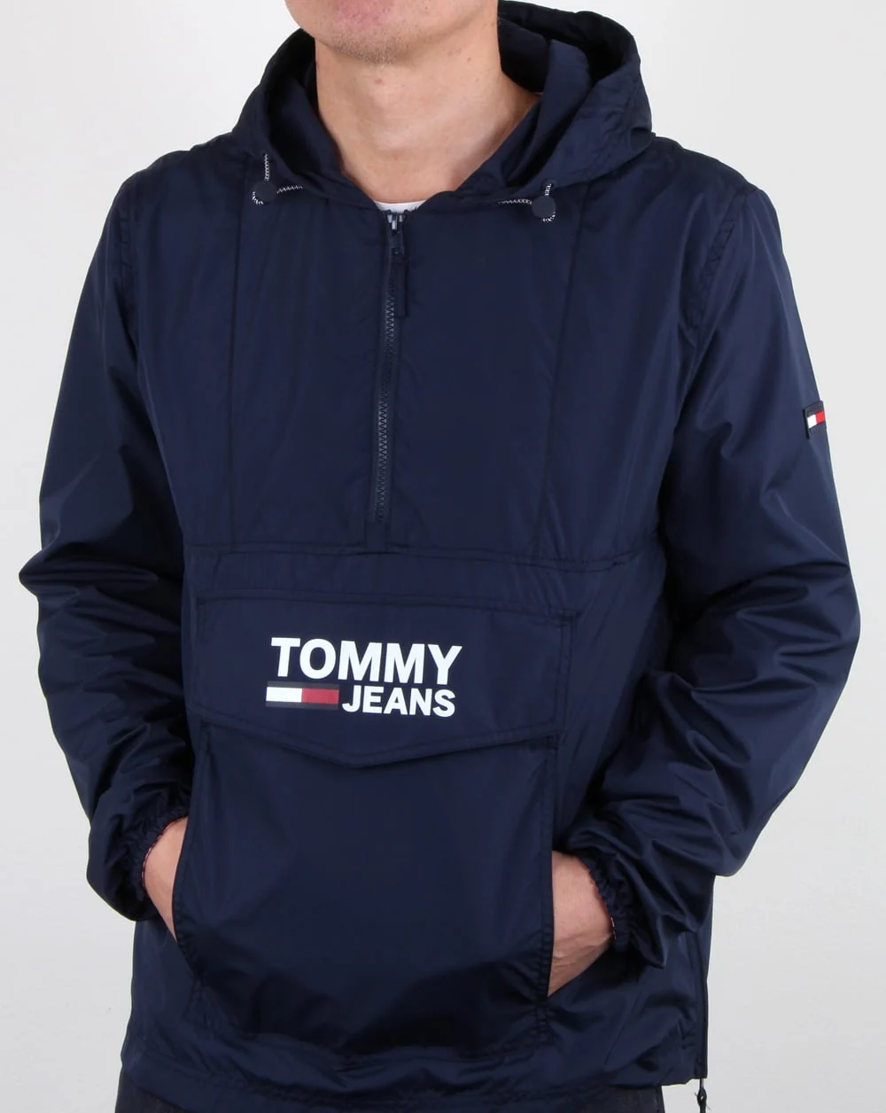 Tommy Hilfiger Pop Over Anorak Navy - Image 3