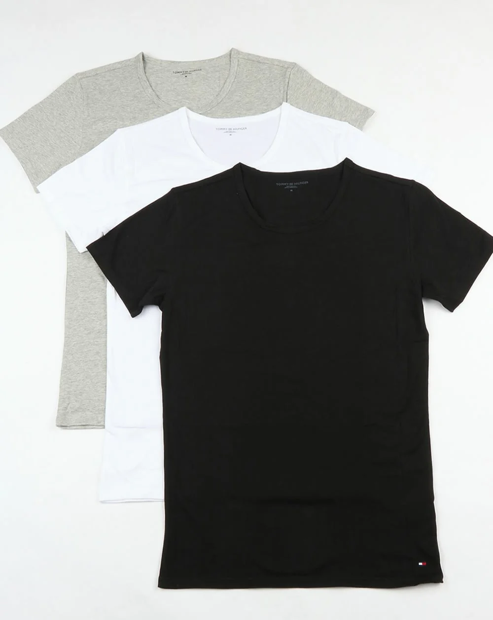 Tommy Hilfiger Premium Essentials 3 Pack T Shirts Black/White/Grey - Image 4