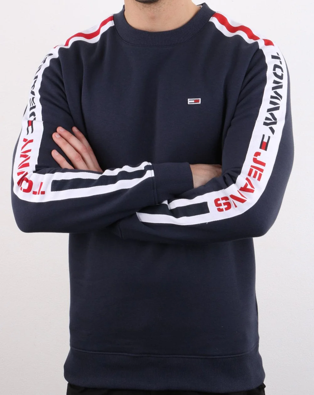 Tommy Hilfiger Tape Sweatshirt Navy - Image 3