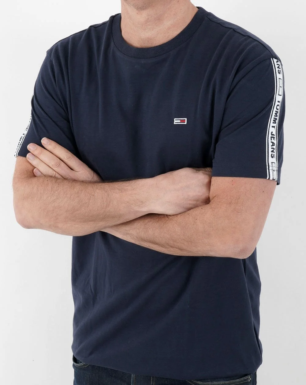 Tommy Hilfiger Tape T Shirt Twilight Navy - Image 3