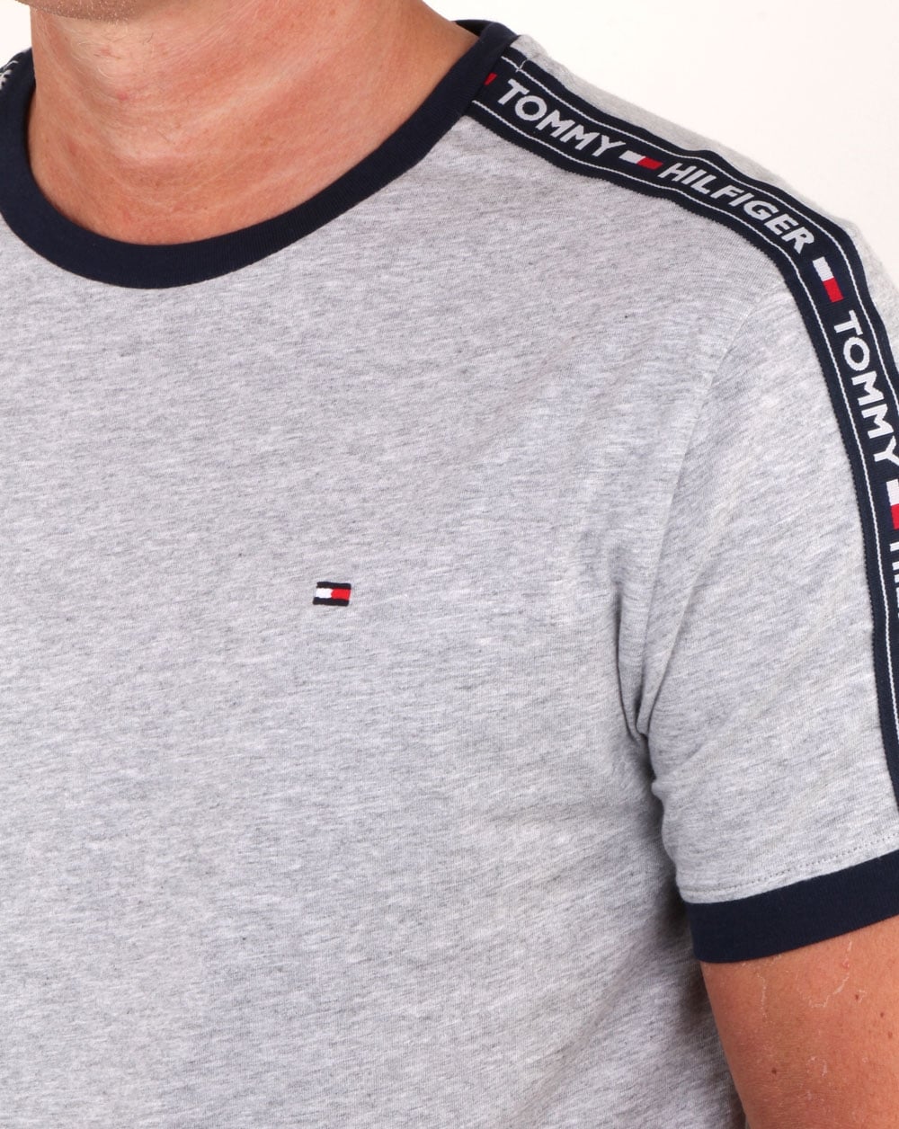 Tommy Hilfiger Taping T Shirt Grey - Image 2