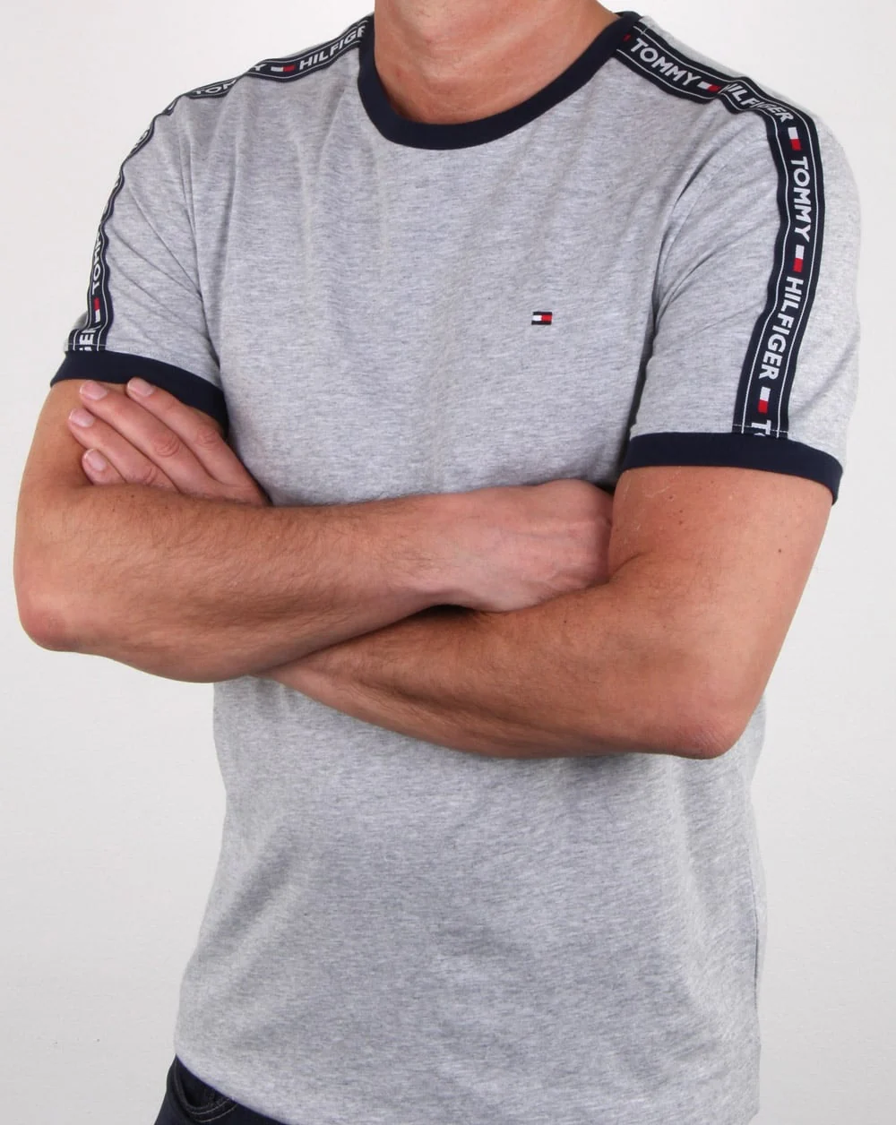 Tommy Hilfiger Taping T Shirt Grey - Image 3