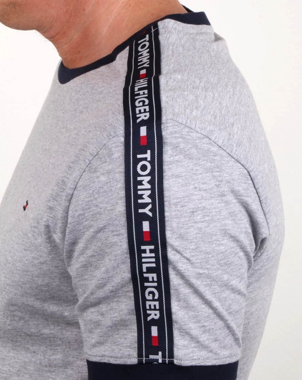 Tommy Hilfiger Taping T Shirt Grey - Image 4
