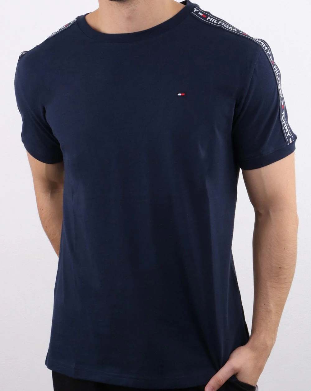Tommy Hilfiger Taping T Shirt Navy - Image 3