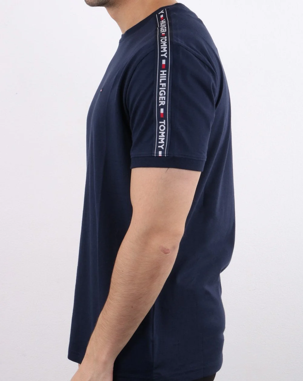 Tommy Hilfiger Taping T Shirt Navy - Image 4