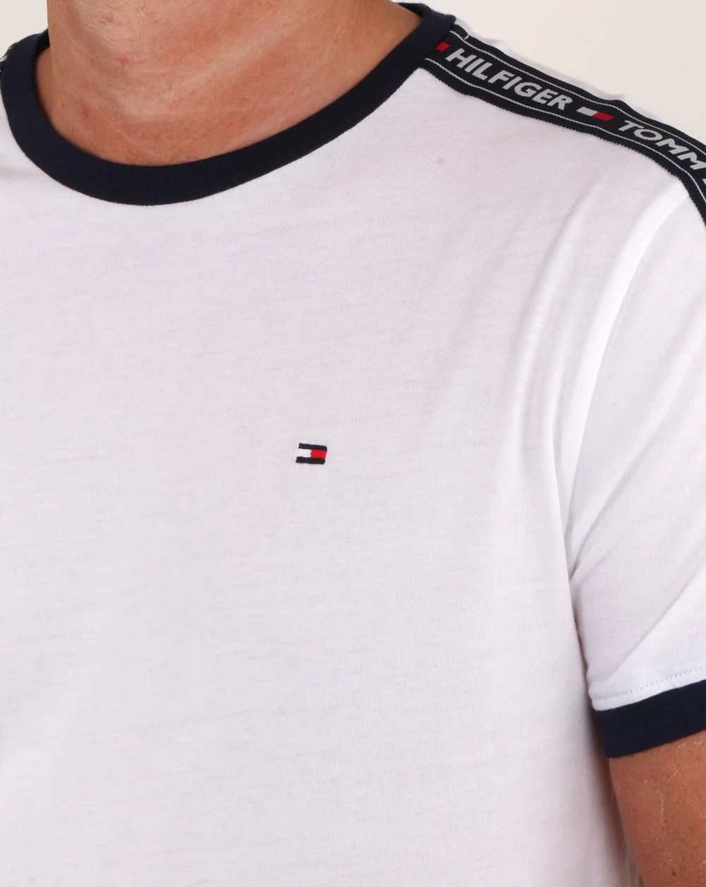 Tommy Hilfiger Taping T Shirt White - Image 2