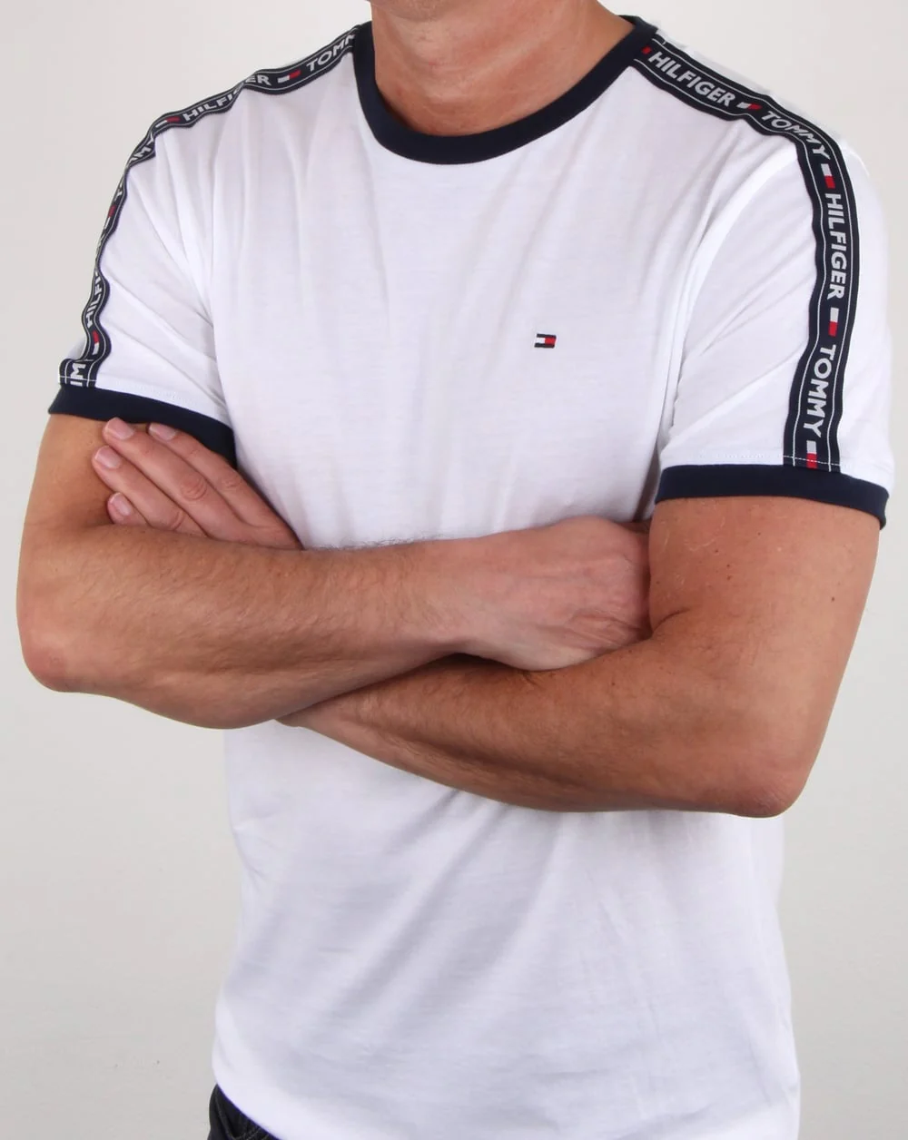 Tommy Hilfiger Taping T Shirt White - Image 3