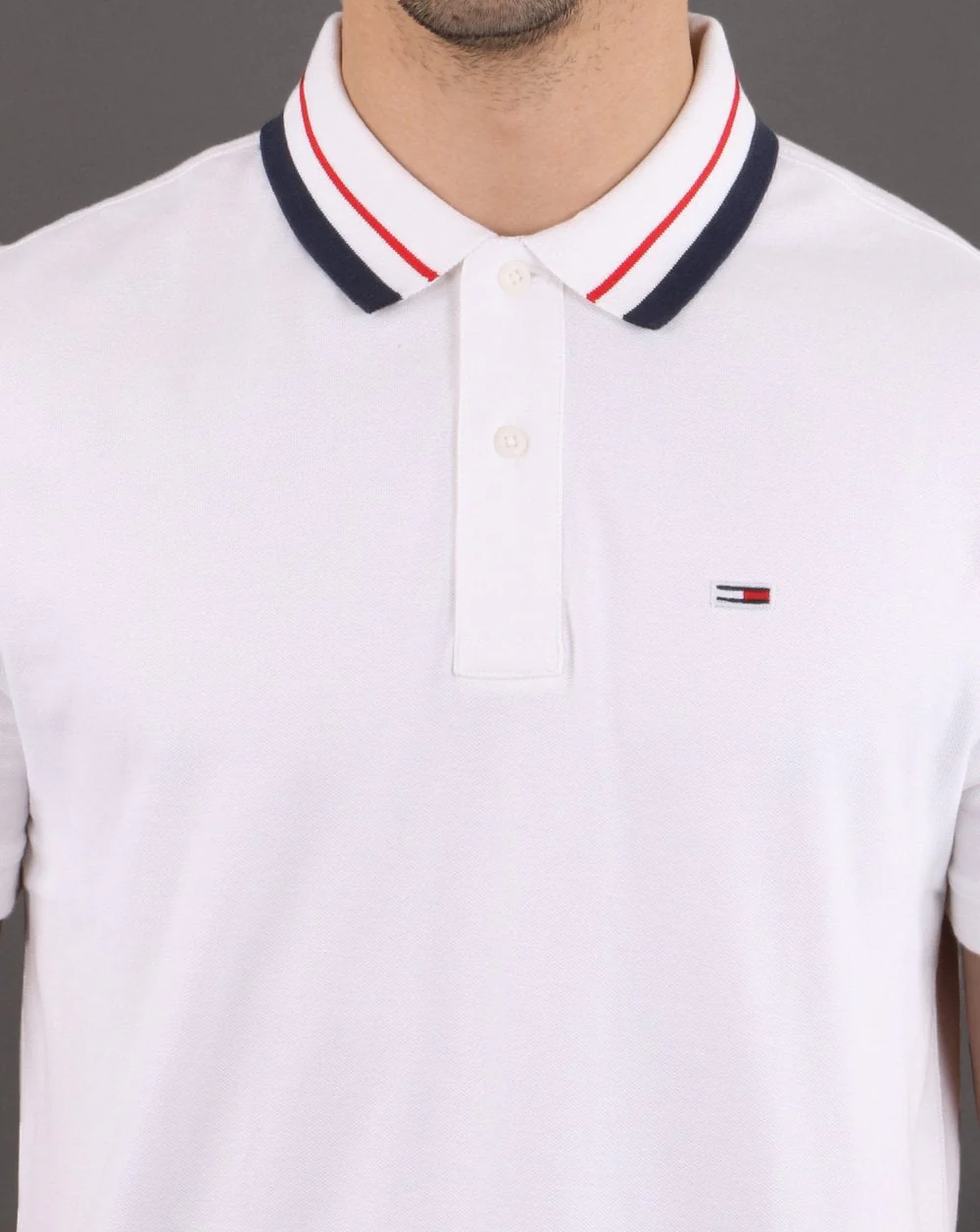 Tommy Hilfiger Tipped Polo Shirt White - Image 2