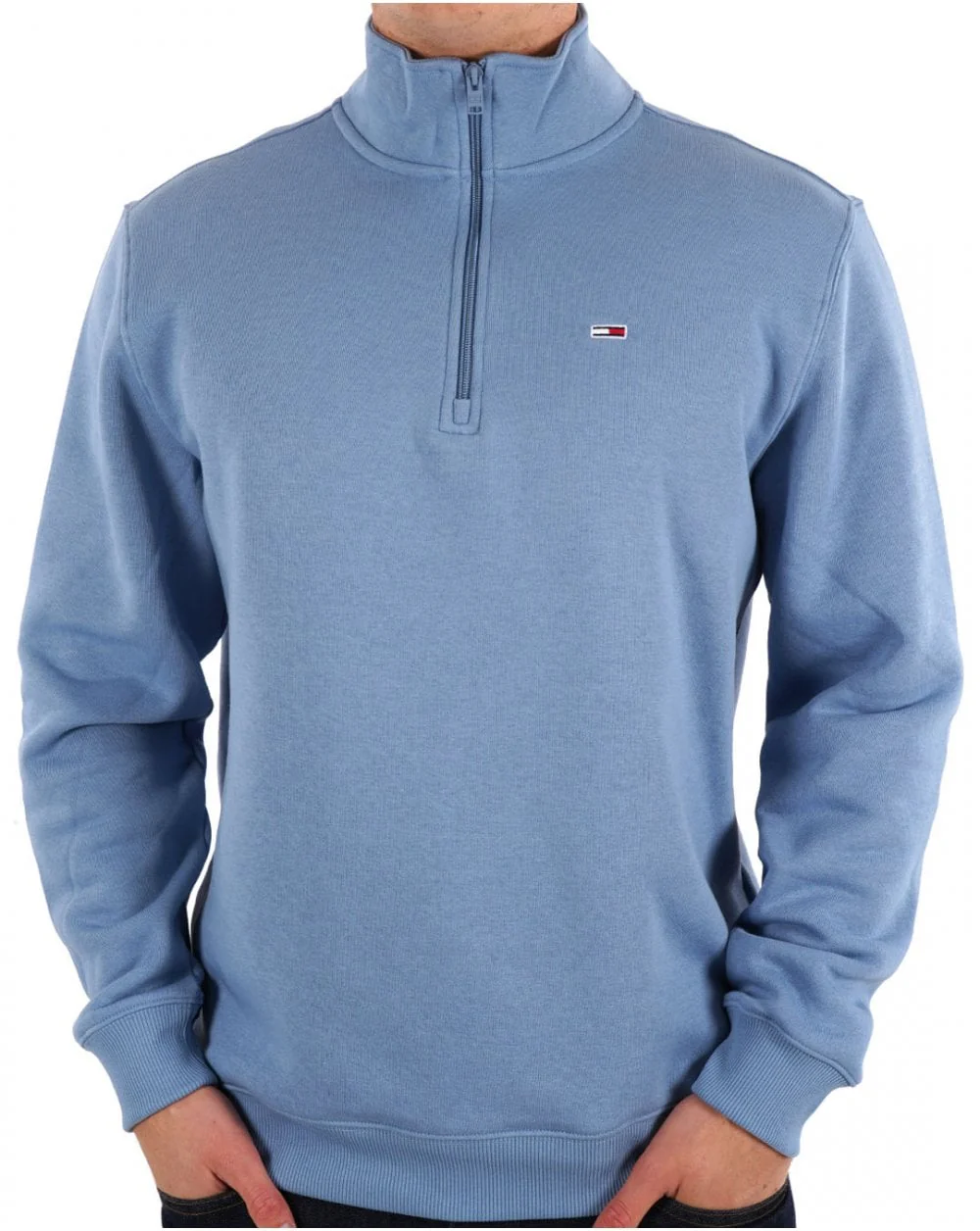 Tommy Jeans 1/4 Zip Neck Sweat Colorado Blue - Image 2