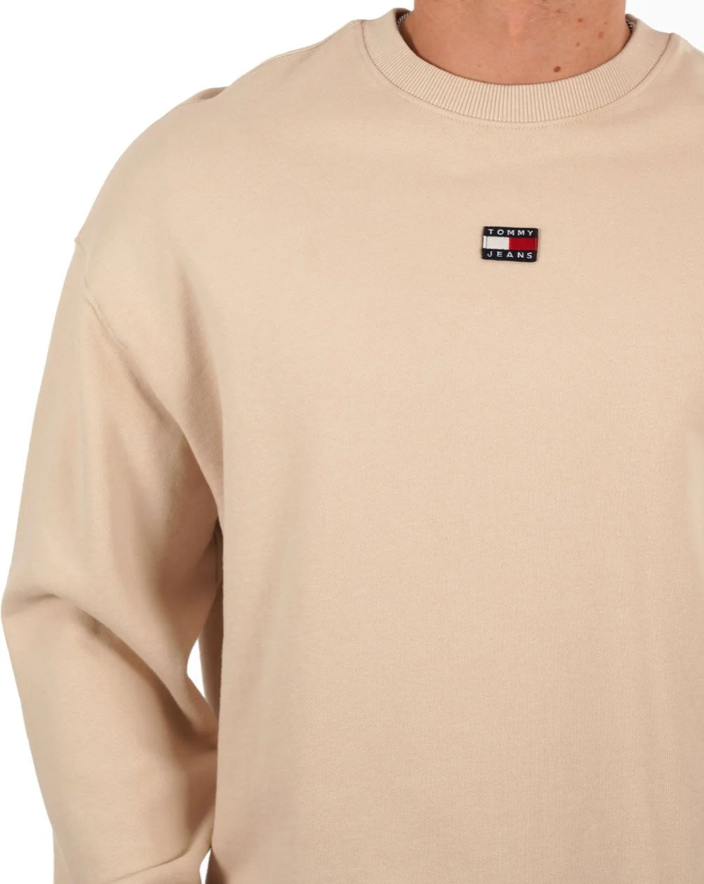Tommy Jeans Badge Sweatshirt Beige - Image 2