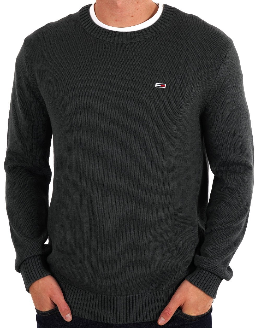 Tommy Jeans C-Neck Jumper Dk Grey
