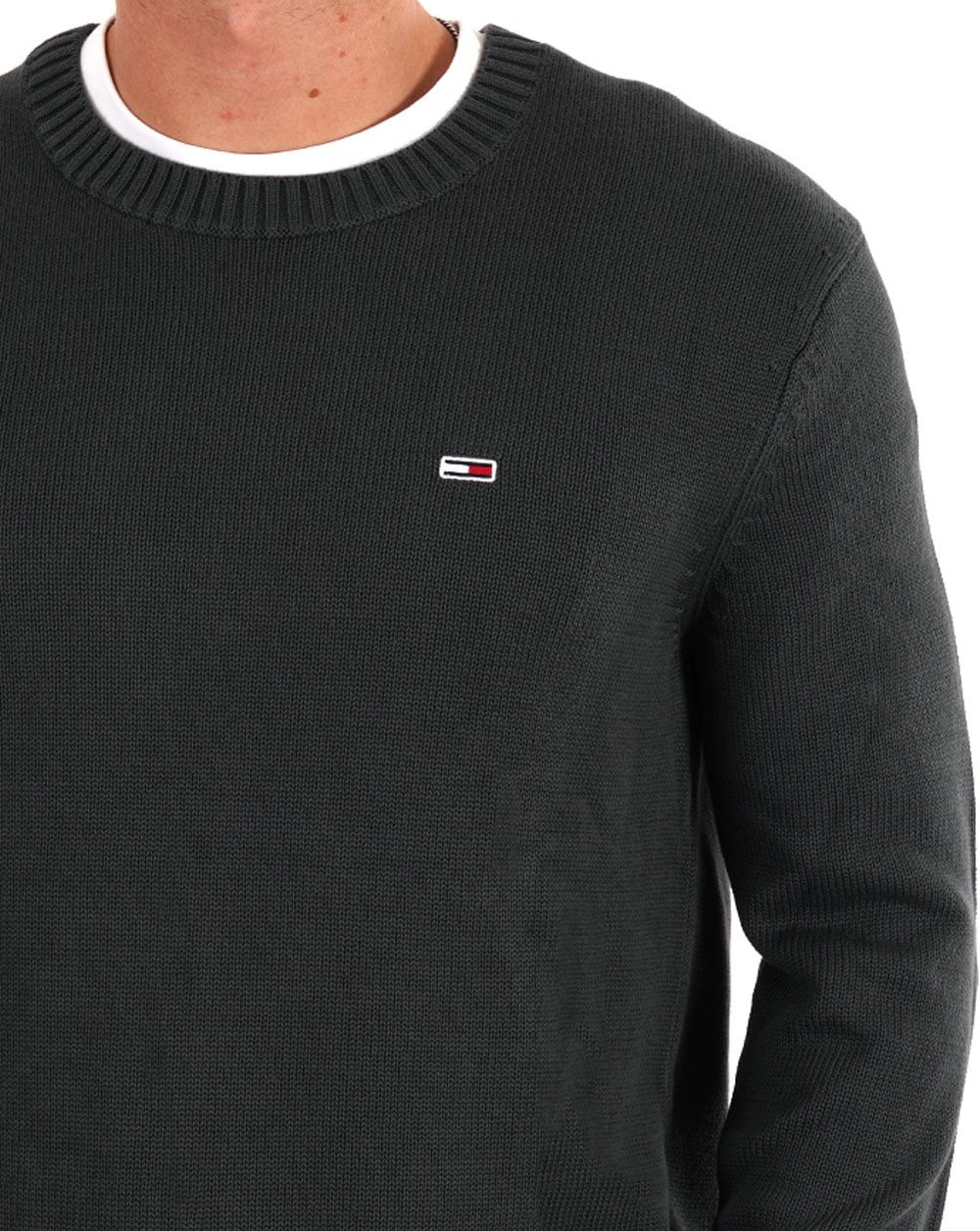 Tommy Jeans C-Neck Jumper Dk Grey - Image 2