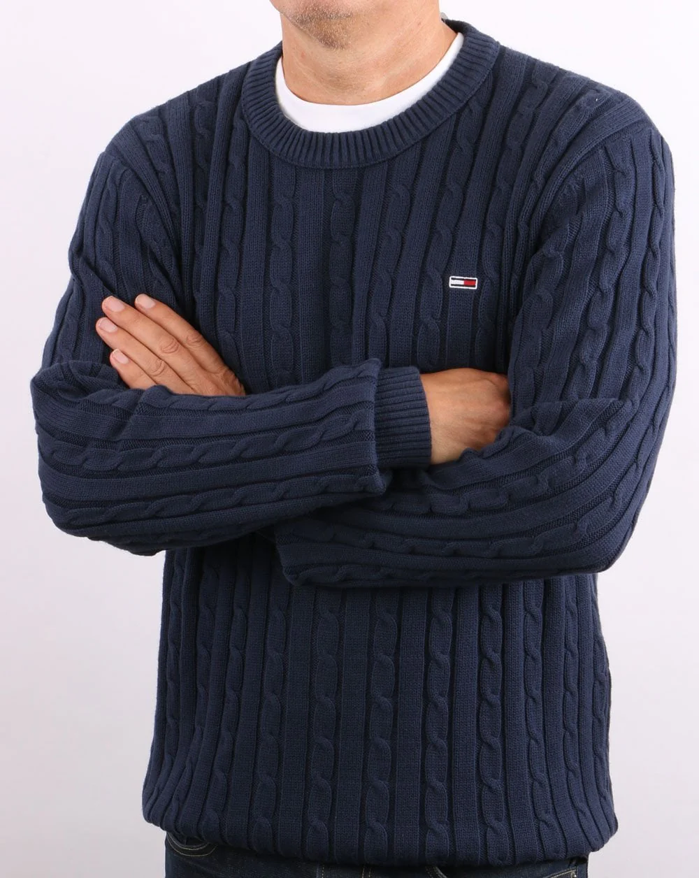 Tommy Jeans Cable Knit Jumper Navy - Image 2