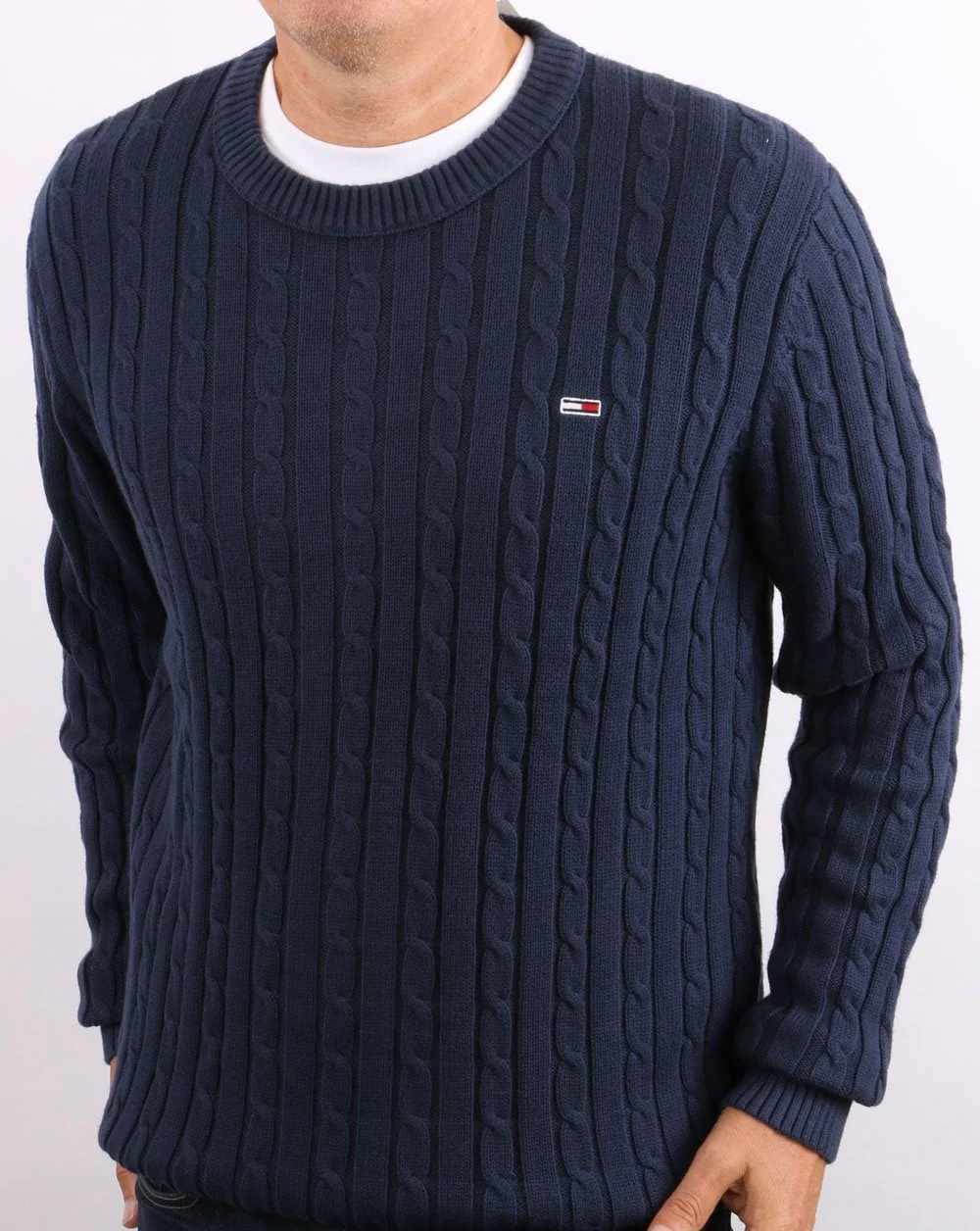 Tommy Jeans Cable Knit Jumper Navy - Image 4