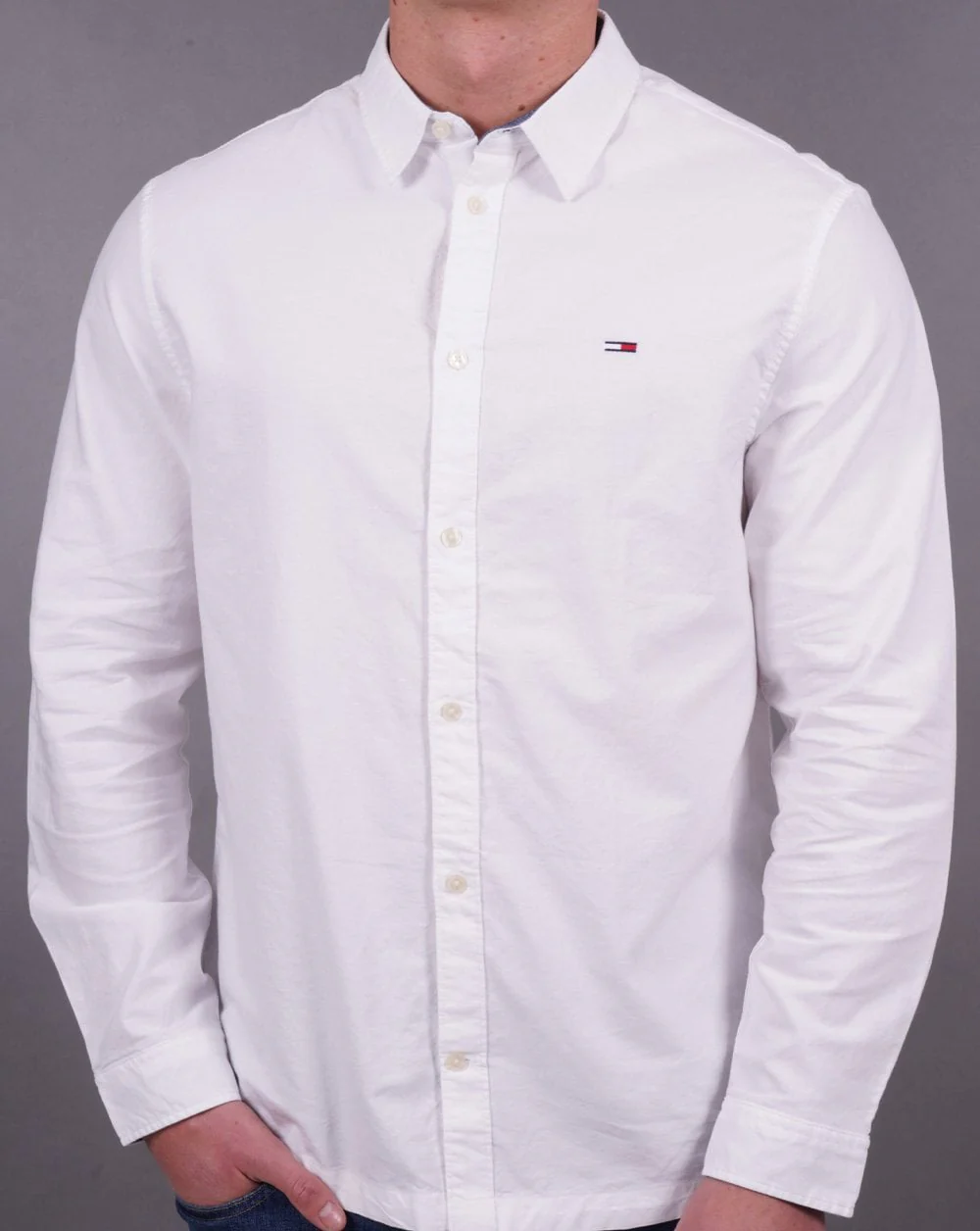 Tommy Jeans Classic Oxford Shirt White - Image 3