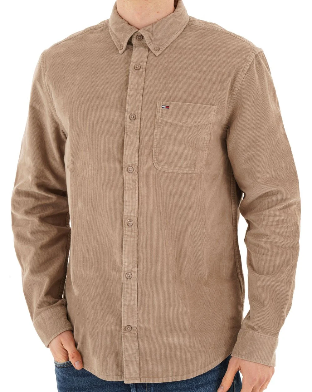 Tommy Jeans Corduroy Shirt Taupe