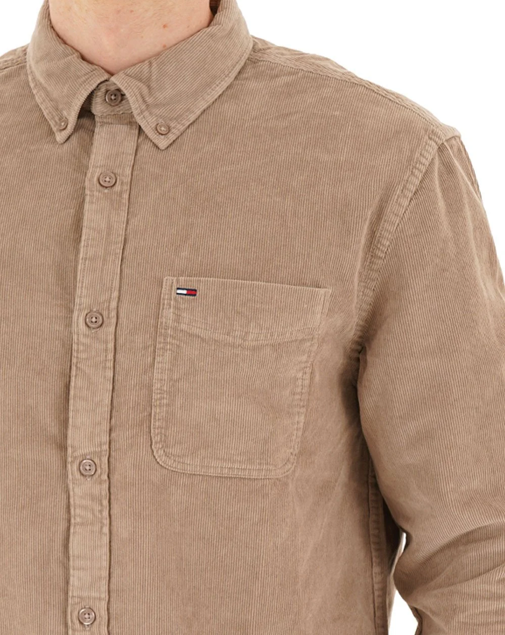 Tommy Jeans Corduroy Shirt Taupe - Image 2