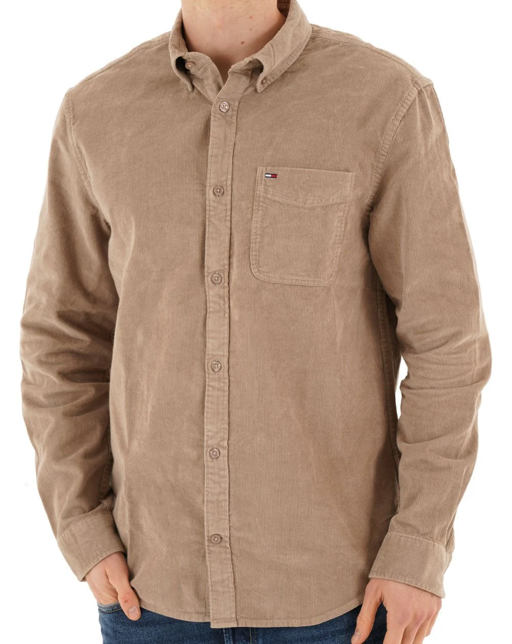 Tommy Jeans Corduroy Shirt Taupe - Image 3