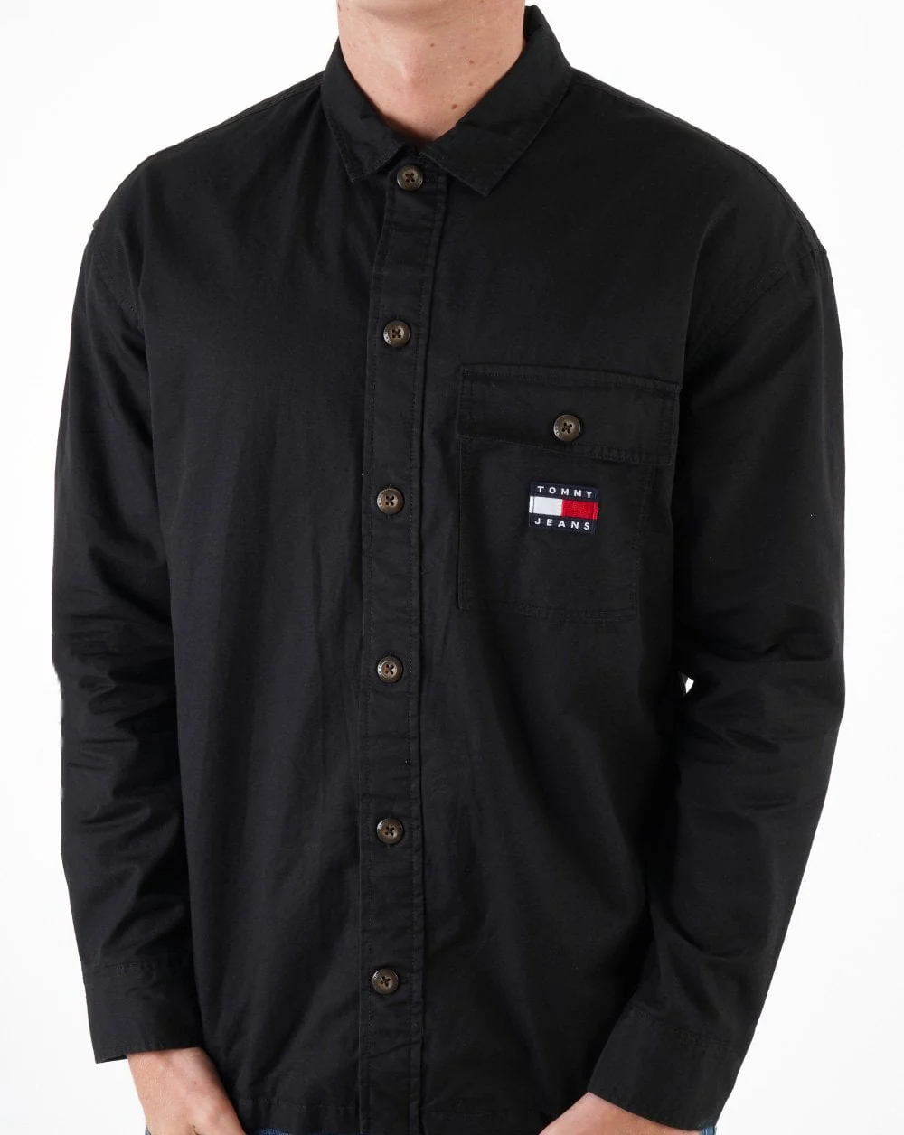 Tommy Jeans Cotton Overshirt Black