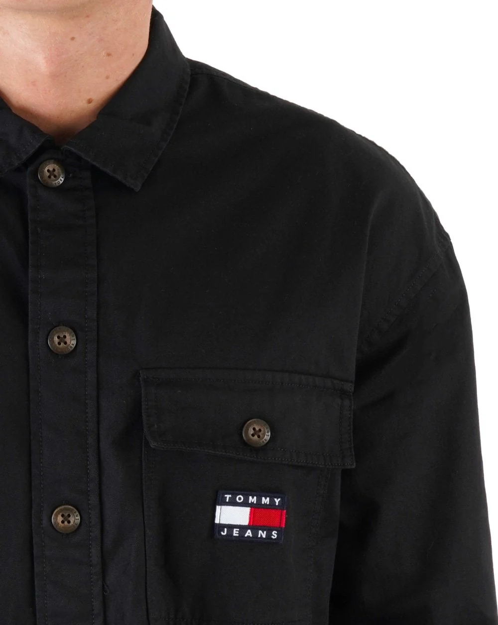 Tommy Jeans Cotton Overshirt Black - Image 2