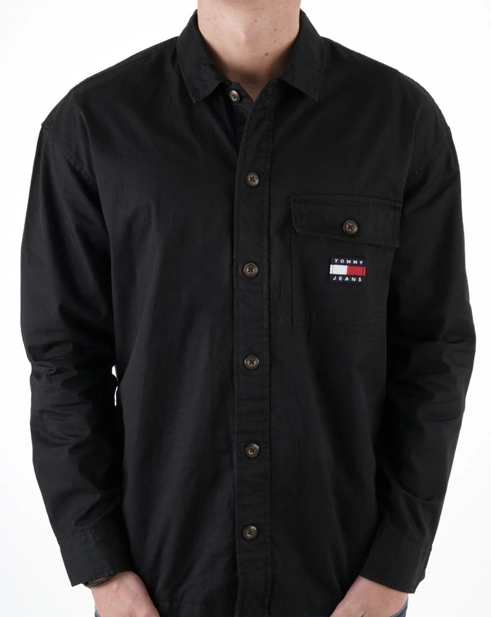 Tommy Jeans Cotton Overshirt Black - Image 3