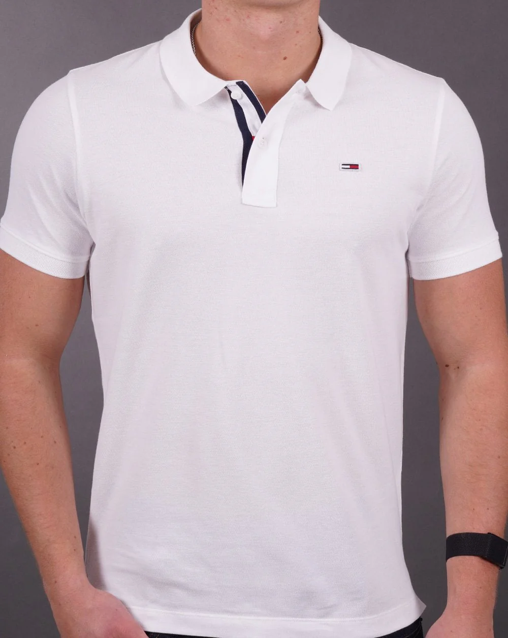 Tommy Jeans Cotton Slim Fit Polo Shirt White - Image 3