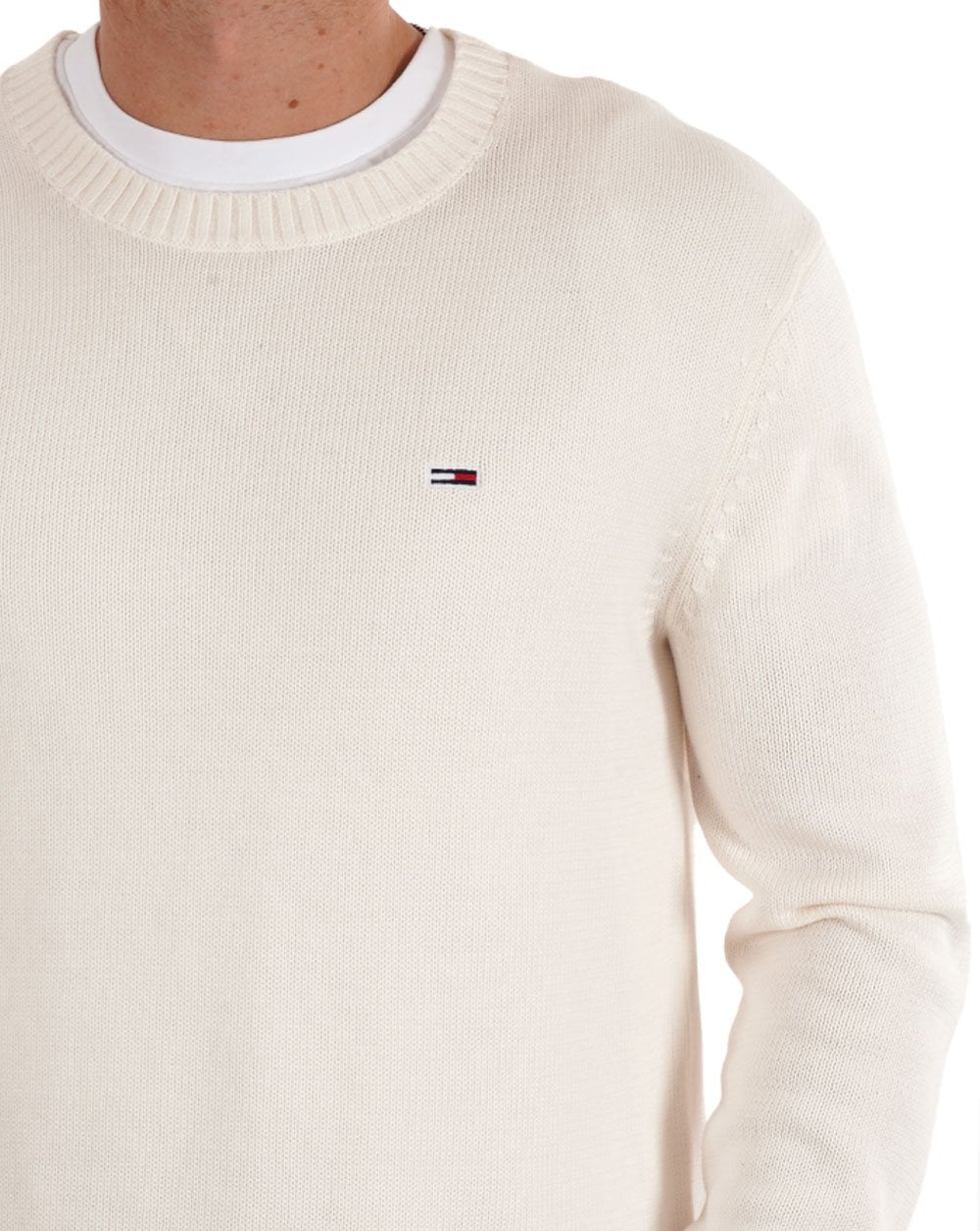 Tommy Jeans Crew Neck Jumper Vintage White - Image 2