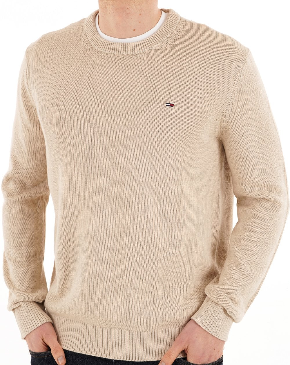 Tommy Jeans Essential Crew Jumper Sand - Image 2