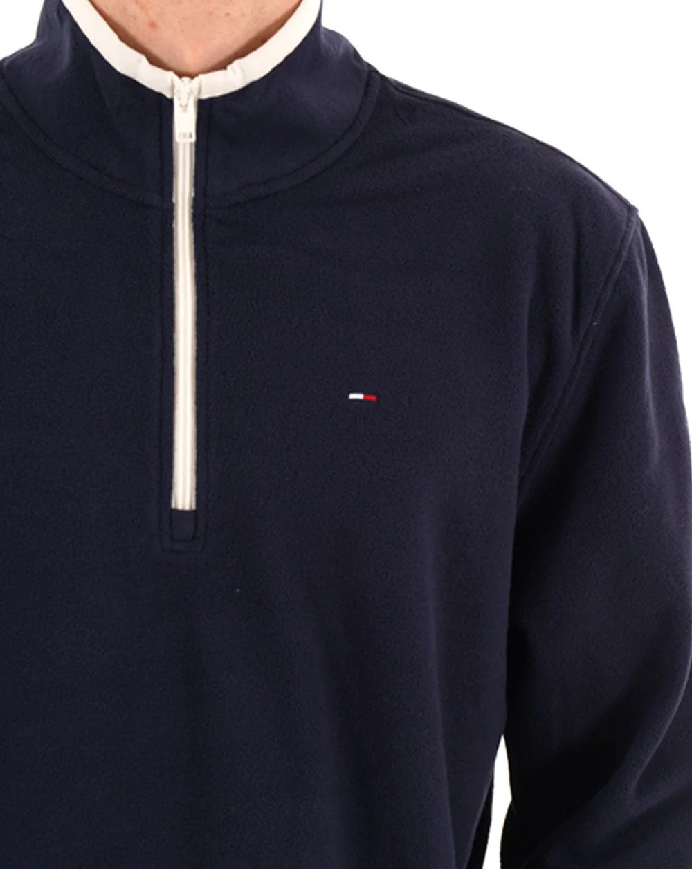 Tommy Jeans Flag 1/4 Zip Polar Fleece Dark Navy - Image 2