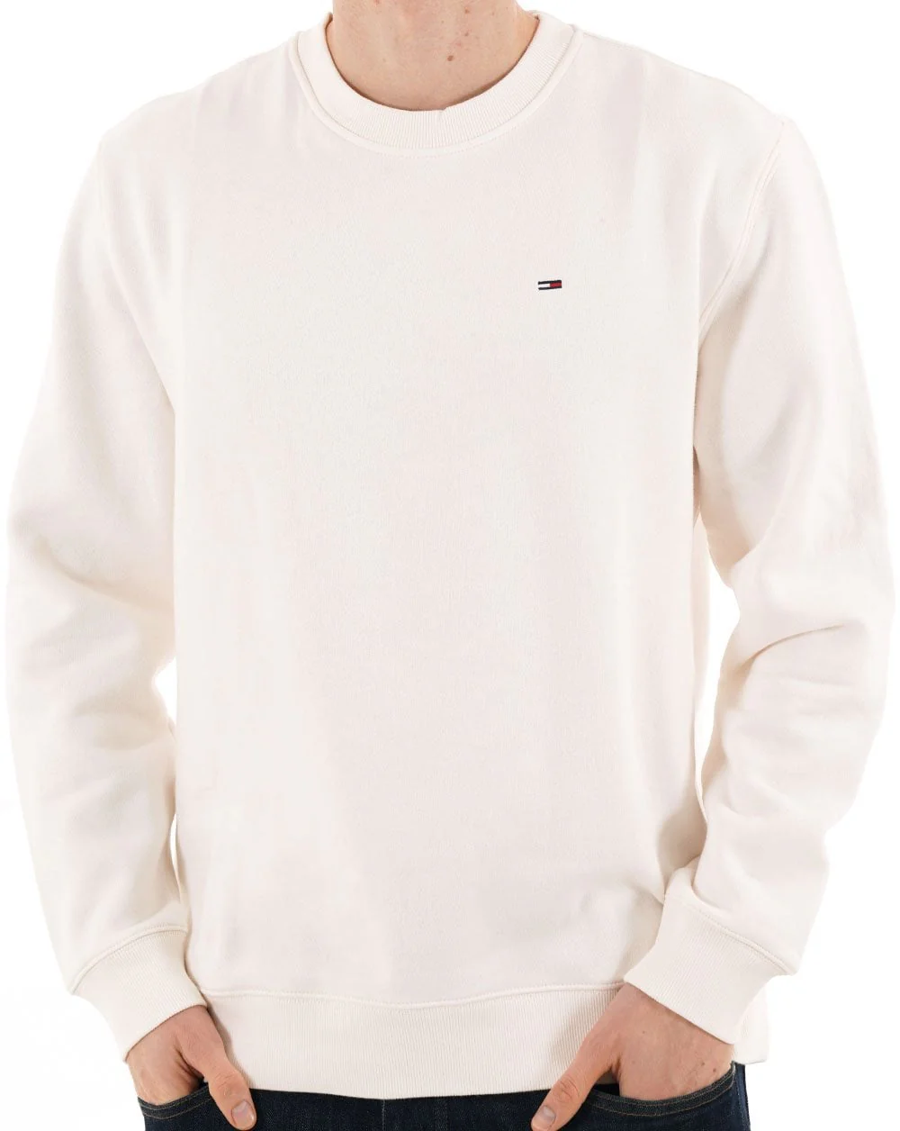 Tommy Jeans Flag Crew Sweatshirt Ancient White