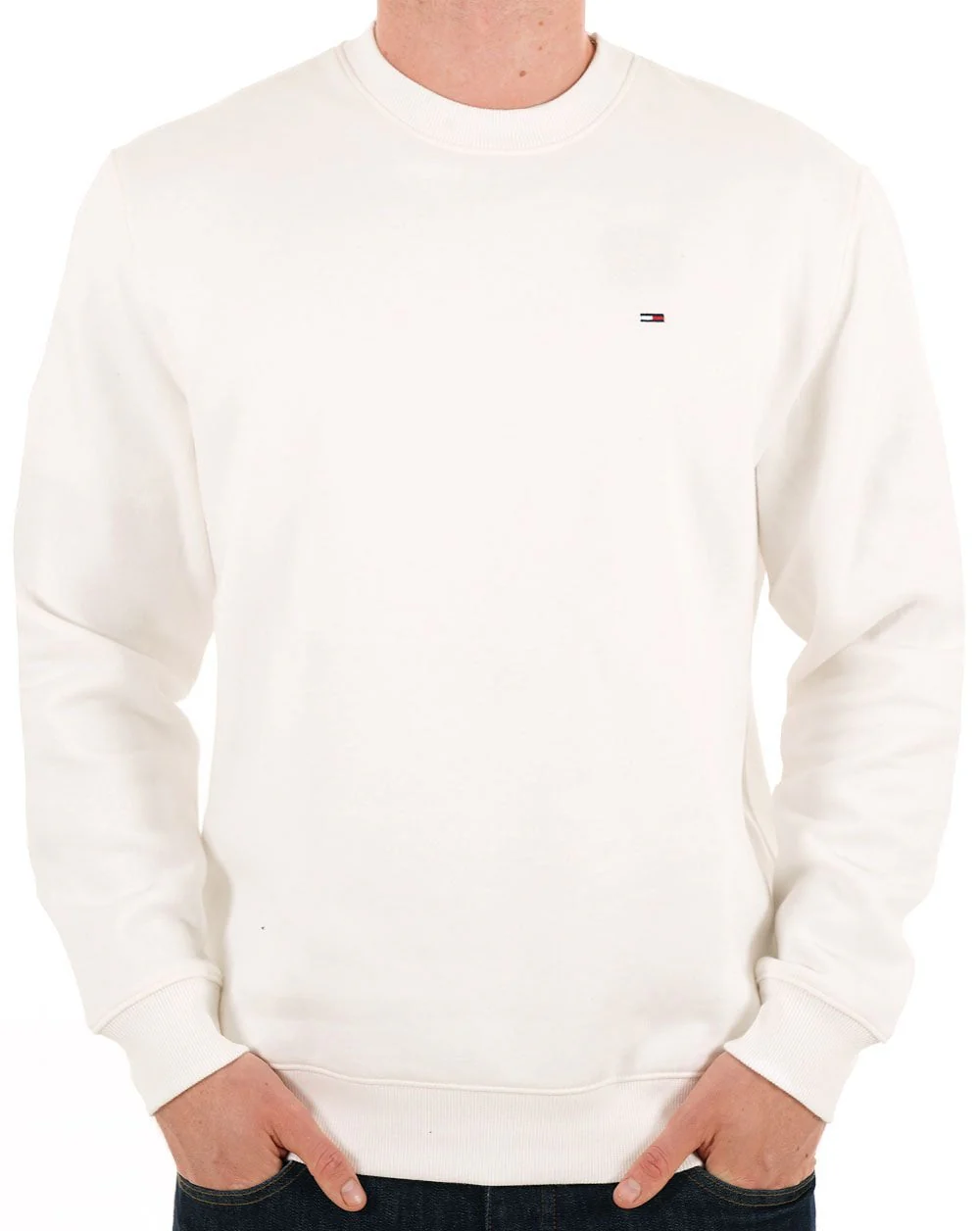 Tommy Jeans Flag Crew Sweatshirt Ecru