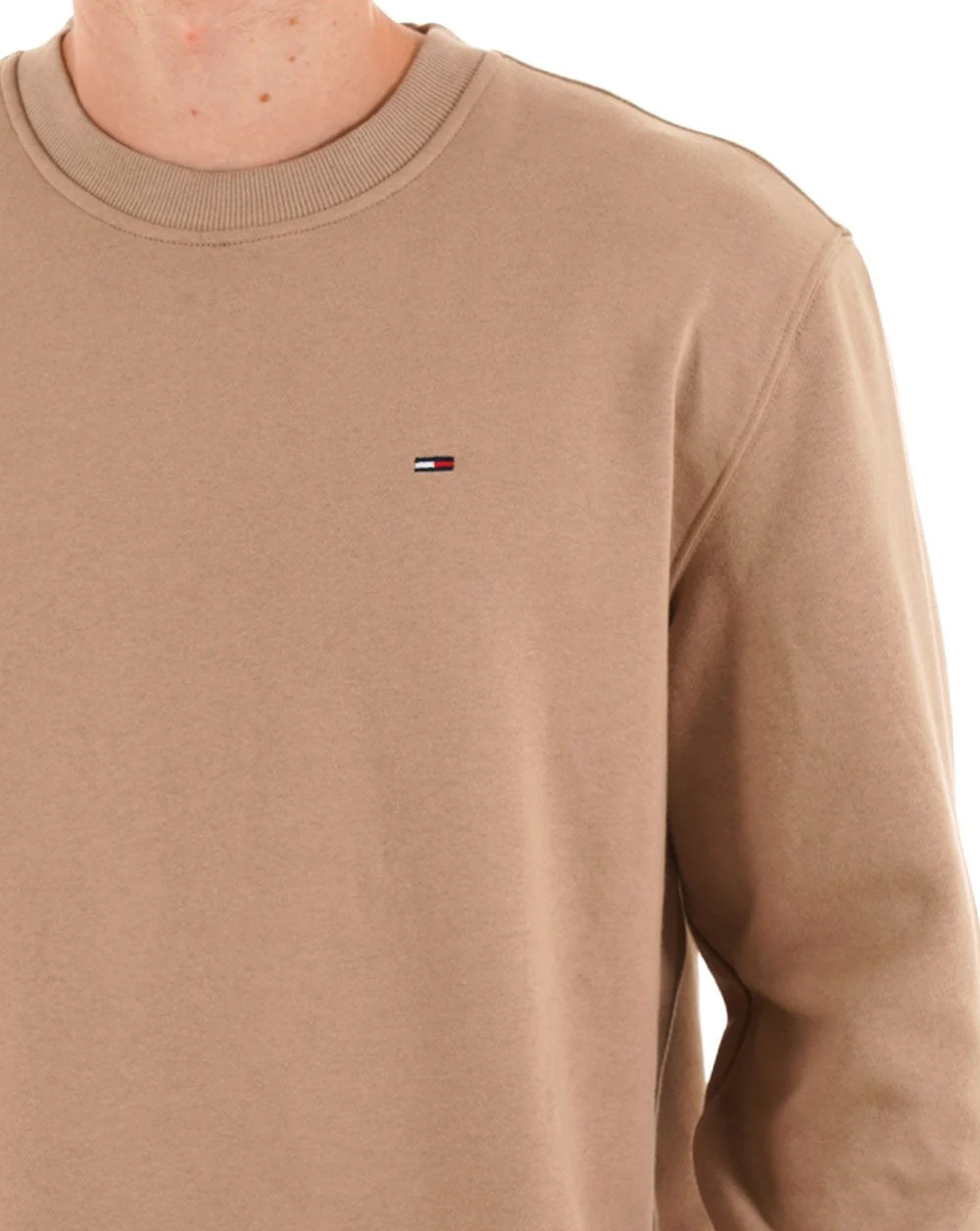 Tommy Jeans Flag Crew Sweatshirt Taupe - Image 2