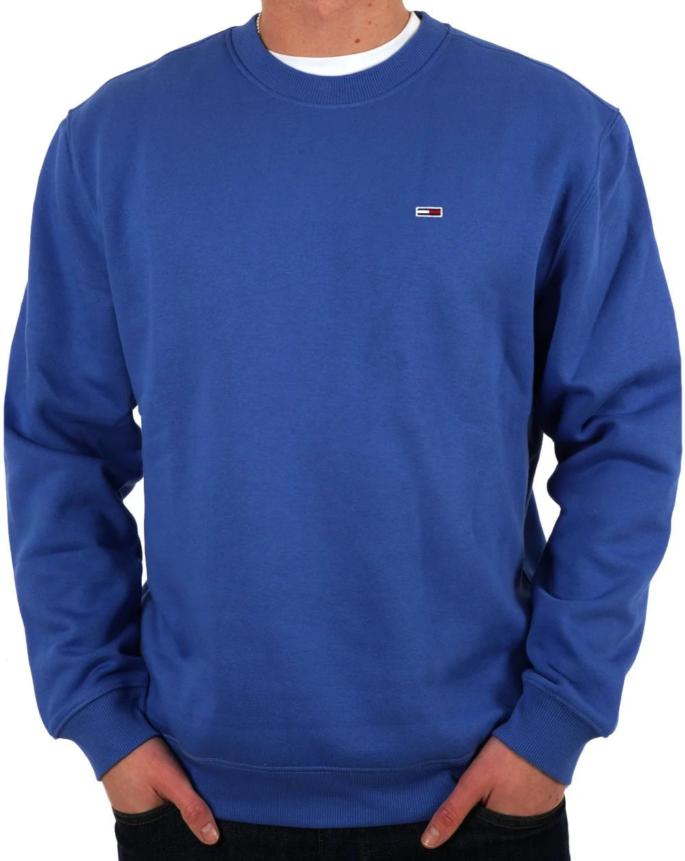 Tommy Jeans Flag Crew Sweatshirt Tempo Blue