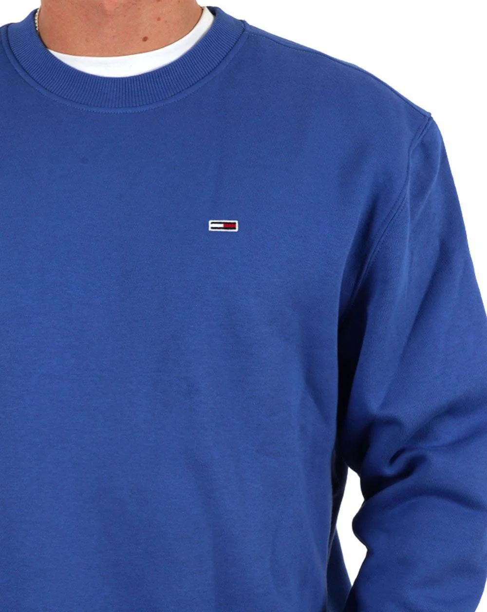 Tommy Jeans Flag Crew Sweatshirt Tempo Blue - Image 2