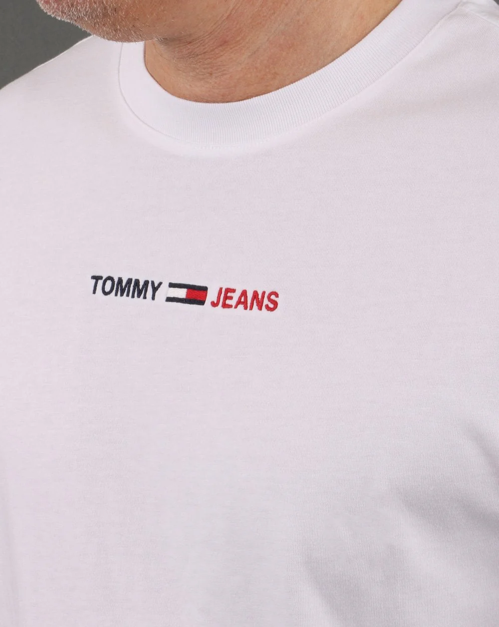 Tommy Jeans Linear Logo T-shirt White - Image 3