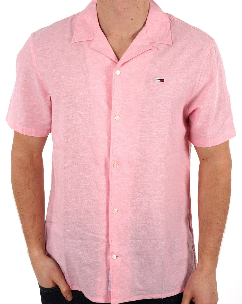 Tommy Jeans Linen SS Shirt Light Pink