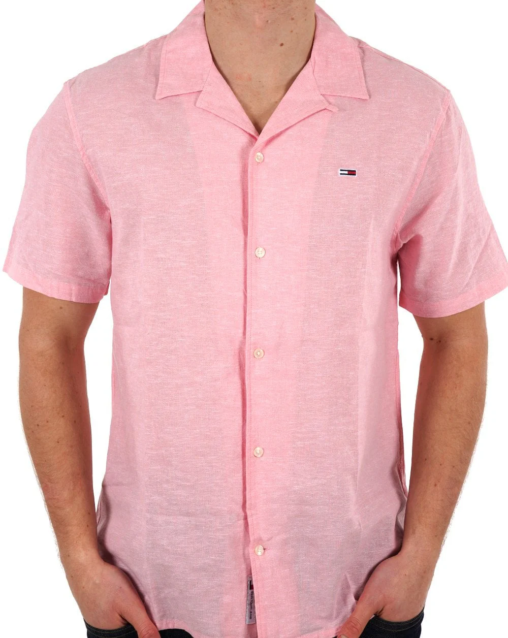 Tommy Jeans Linen SS Shirt Light Pink - Image 3