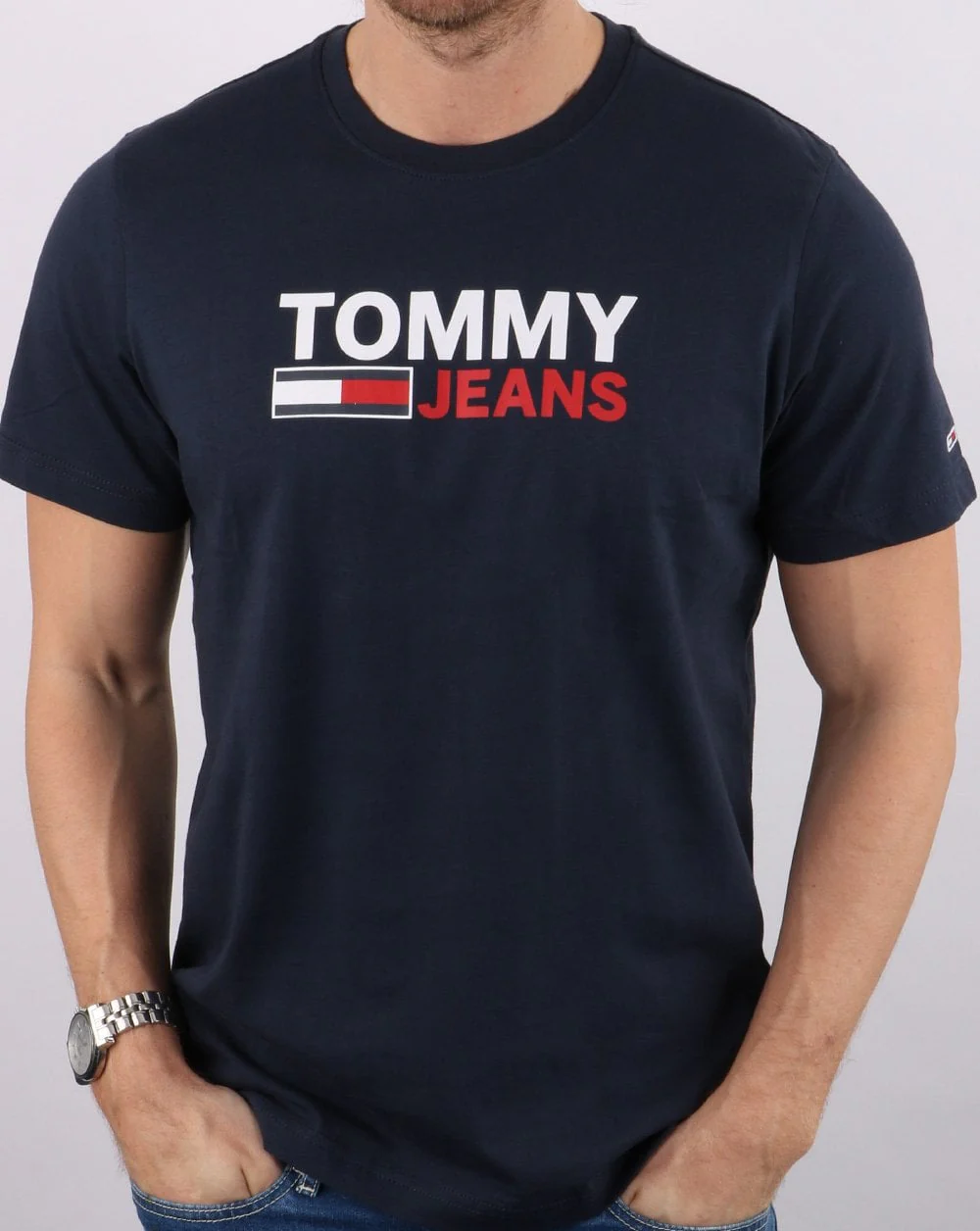 Tommy Jeans Logo T-shirt Navy - Image 3
