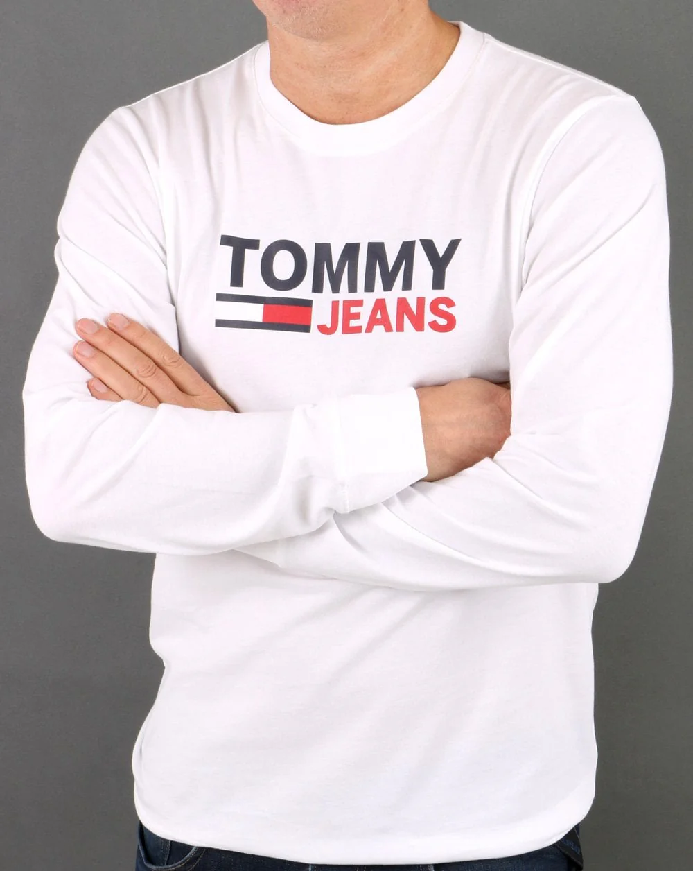Tommy Jeans Long Sleeve Corp T-shirt White - Image 3