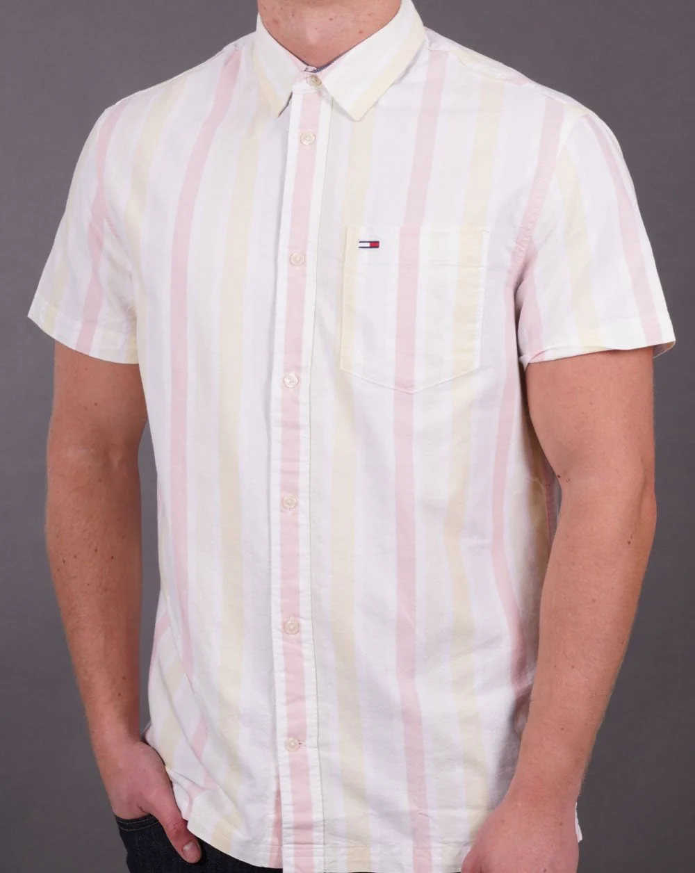 Tommy Jeans Mixed Stripe SS Shirt White/Multi - Image 3