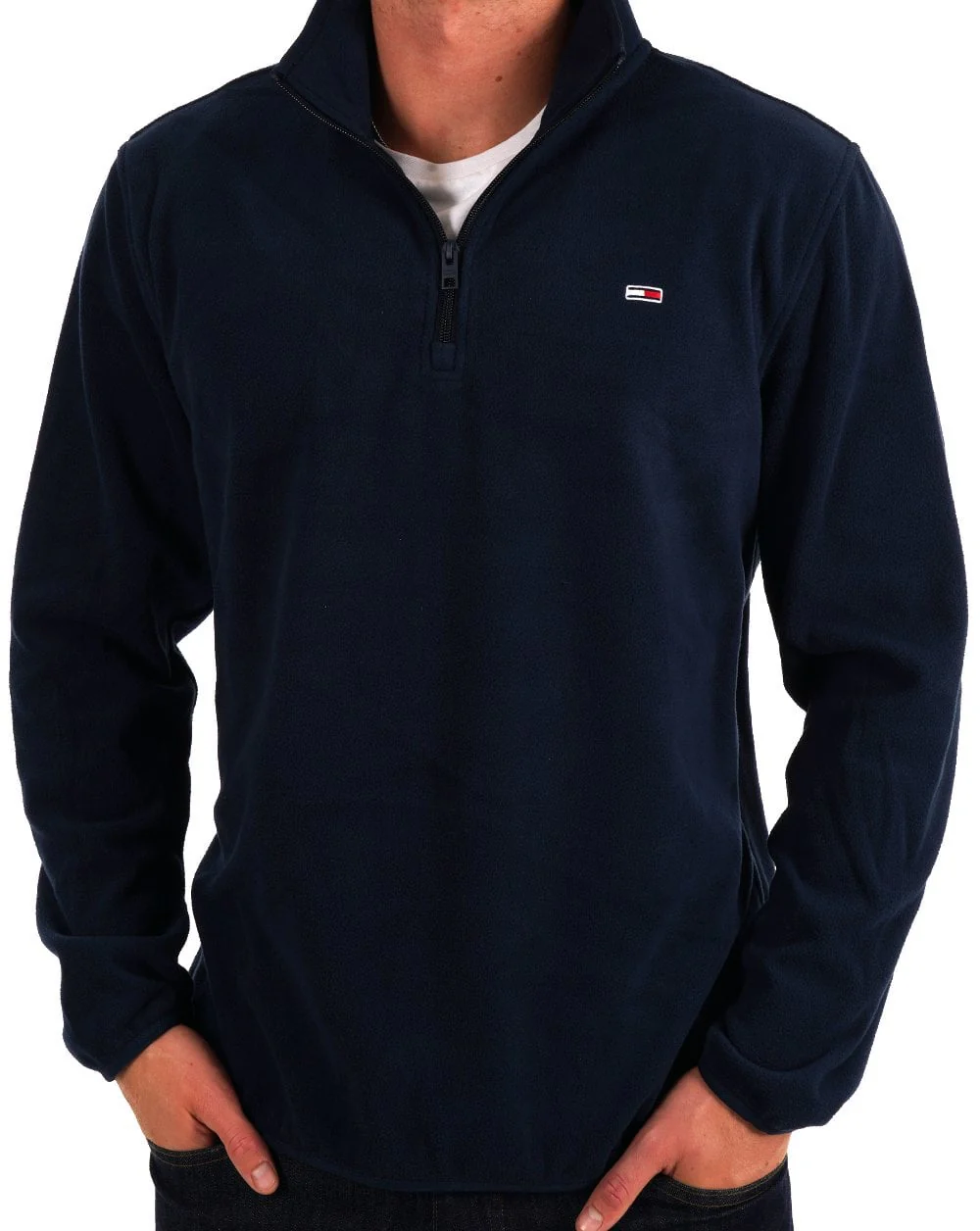 Tommy Jeans Polar Fleece 1/4 Zip Dark Navy - Image 3