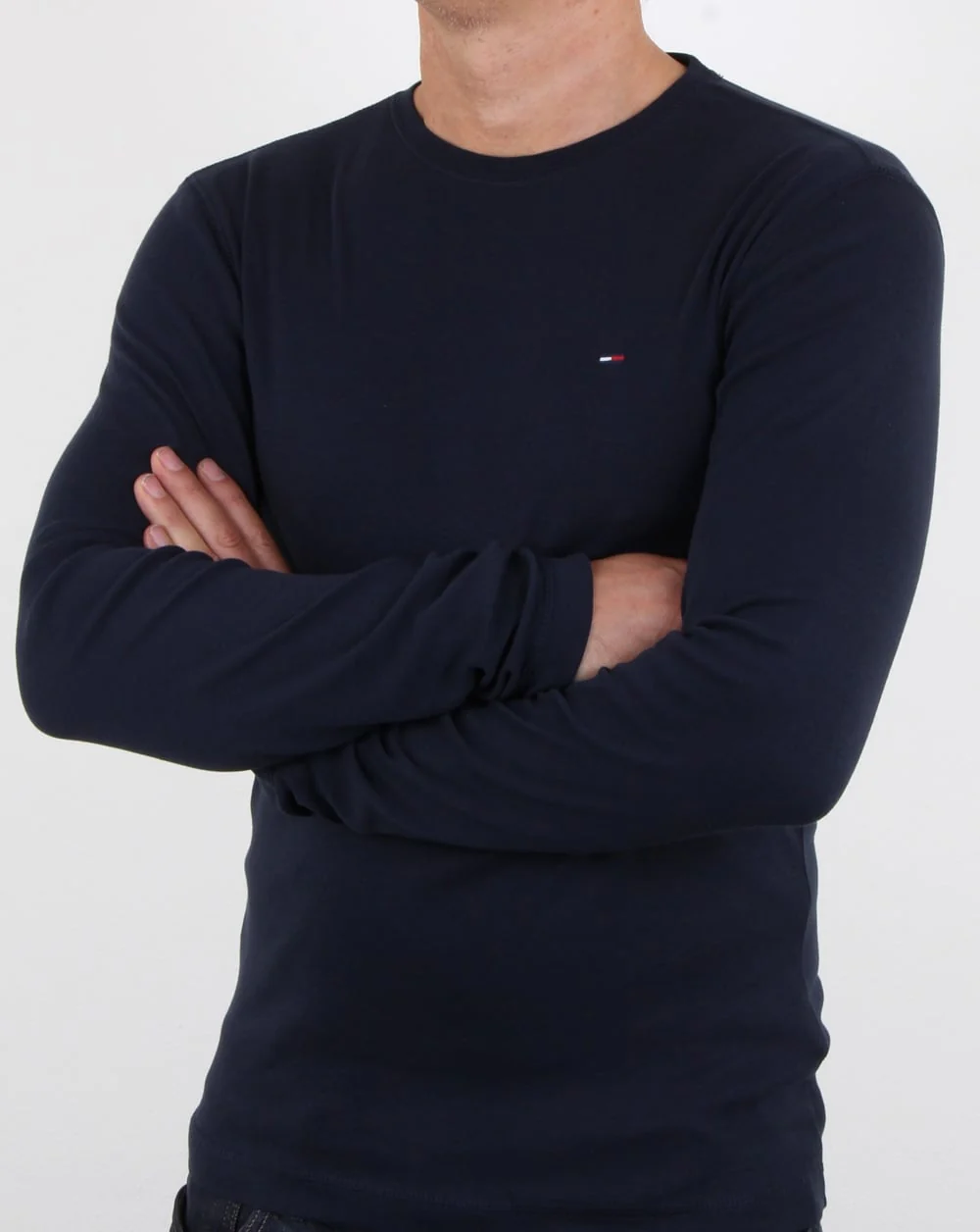 Tommy Jeans Rib Cotton Ls T Shirt Navy - Image 3