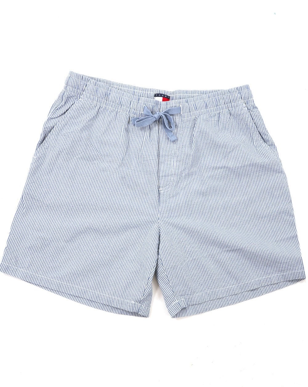 Tommy Jeans Seersucker Beach Shorts Colorado Blue Stripes