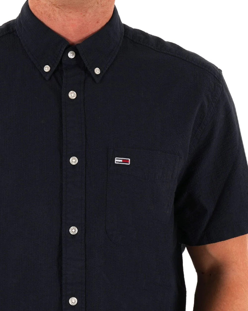 Tommy Jeans Seersucker SS Shirt Dark Navy - Image 2