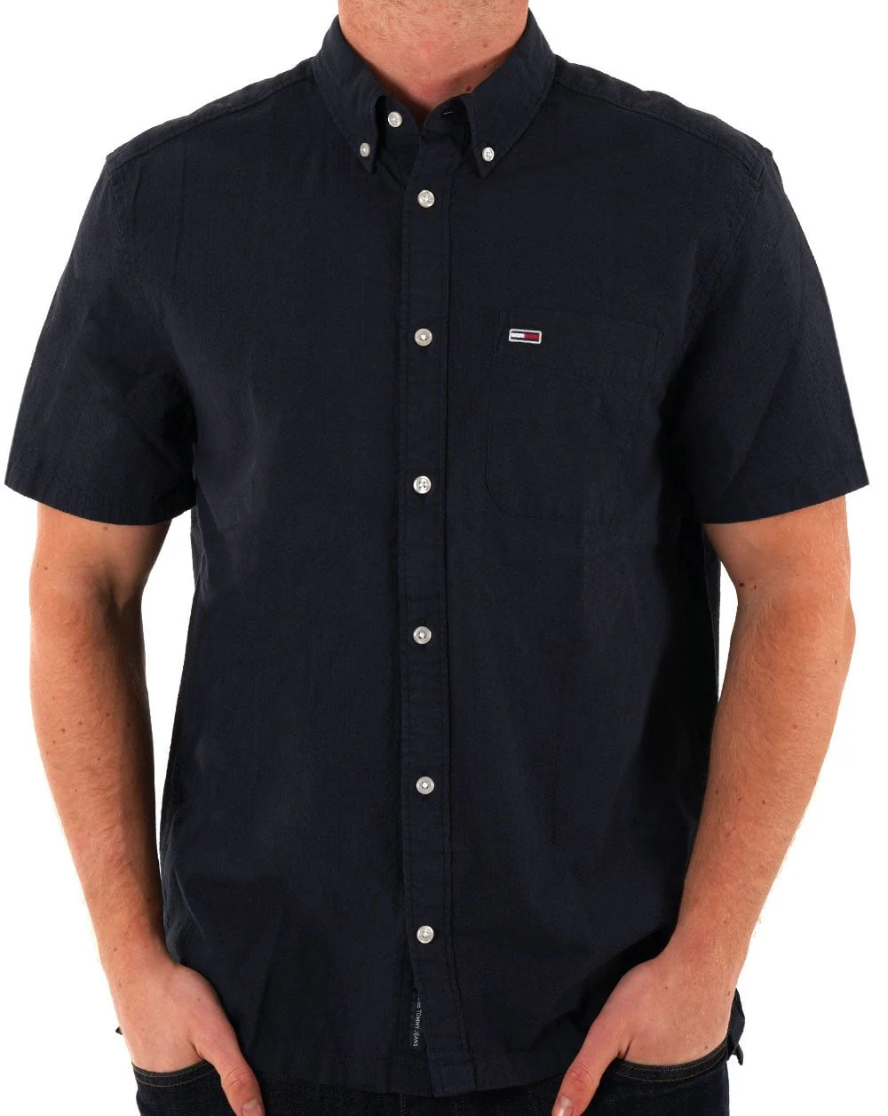 Tommy Jeans Seersucker SS Shirt Dark Navy - Image 3