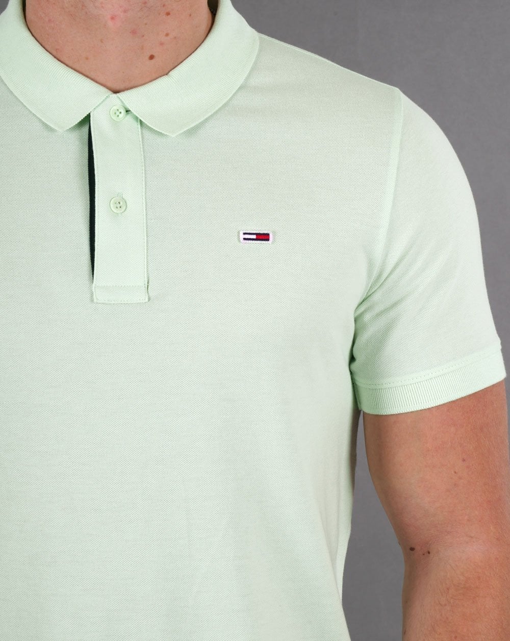 Tommy Jeans Signature Placket Polo Shirt Mint Green - Image 2