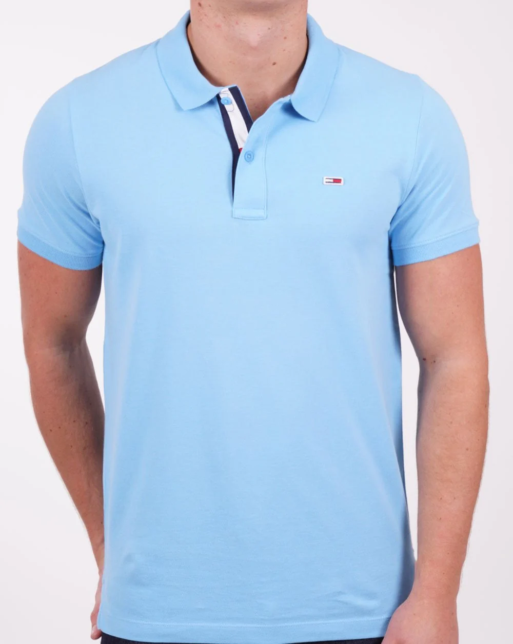 Tommy Jeans Signature Placket Polo Shirt Skysail - Image 4