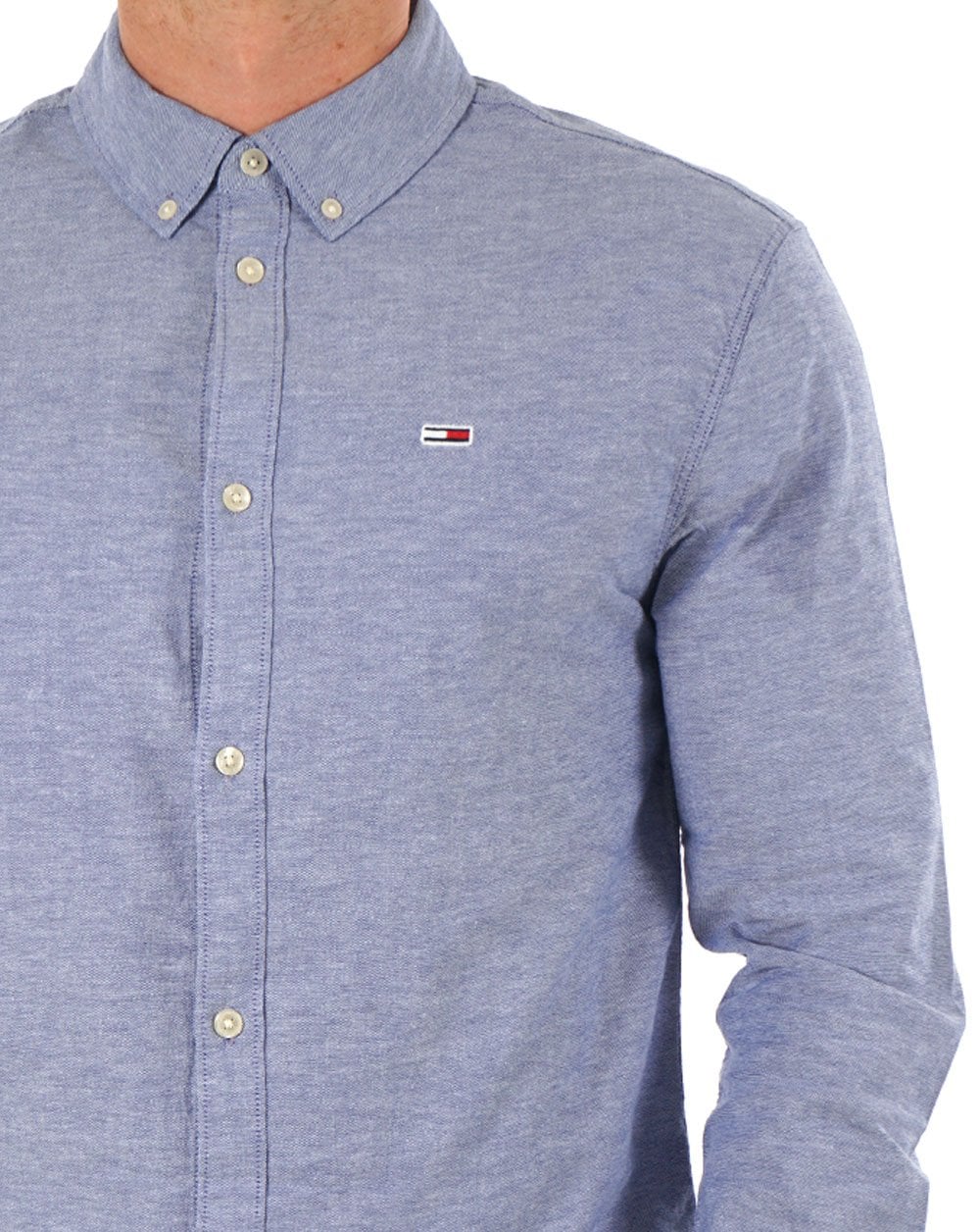 Tommy Jeans Stretch Oxford Cotton Shirt Bright Blue - Image 2